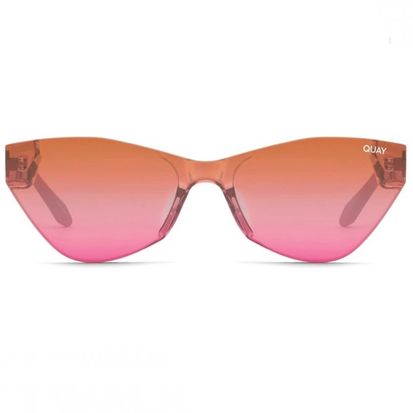 QUAY Catwalk Sunglasses Coral Pink Mirror Lenses - Picture 9 of 9